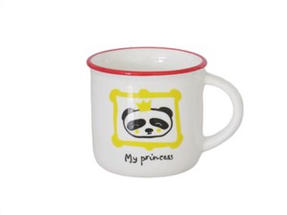 Mug Enamel Seramik Tepi Berkaca