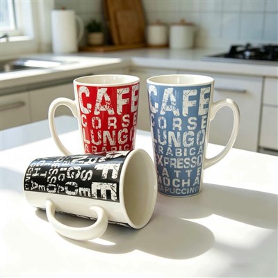 Mug Seramik Bentuk V Tinggi